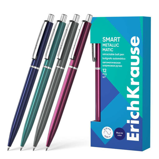 Picture of ERICHKRAUSE MATIC METALLIC RETRACTABLE BALLPEN 0.7 BLUE